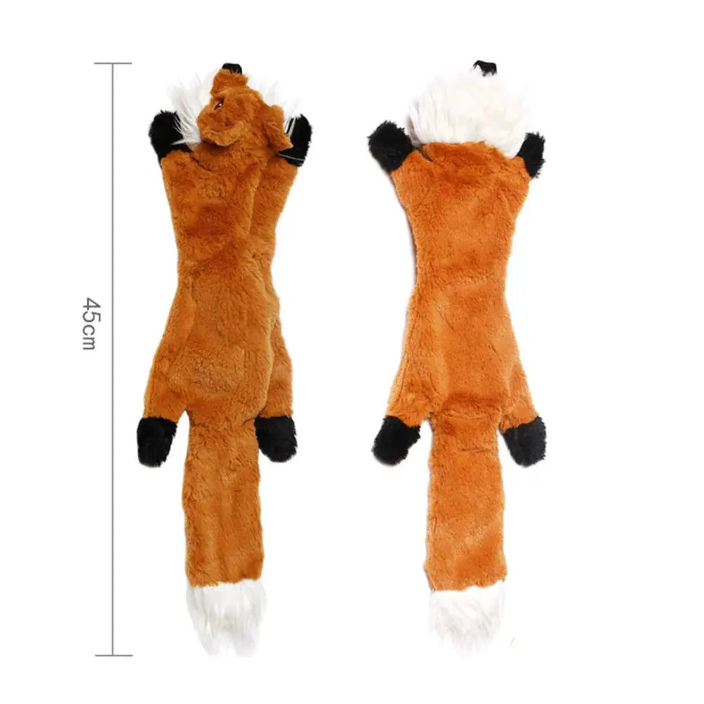 No Stuffing Simulated Animal Dog Toy With Squeakers Durable Plush Crinkle Squeaky Chew Toy For Fetching