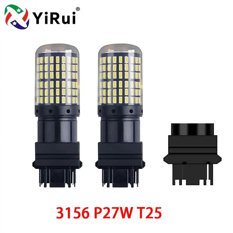 YiRui 2 Pack 12V To 48V LED Bulbs 144 SMD For Reverse Turn Signal Brake Lights BA15S BAY15D P21W 1157 W21W