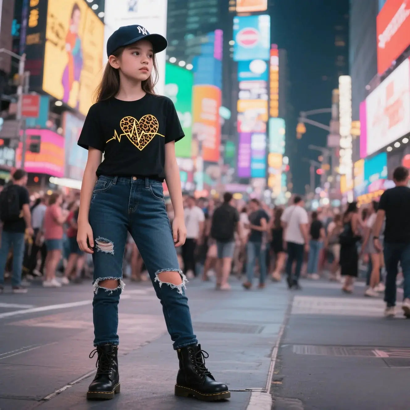 Womens Summer T Shirt Leopard Print and Heartbeat Pattern Short Sleeve Tee for Everyday Comfort and Style