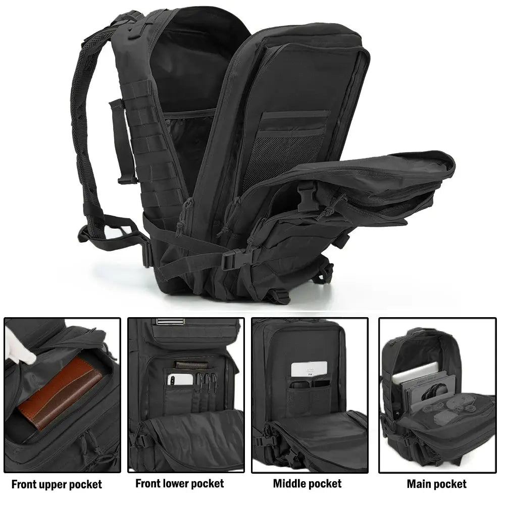 RidgeGuard Tactical Backpack 30L and 50L Durable MOLLE Pack for Hiking Trekking Hunting and EDC