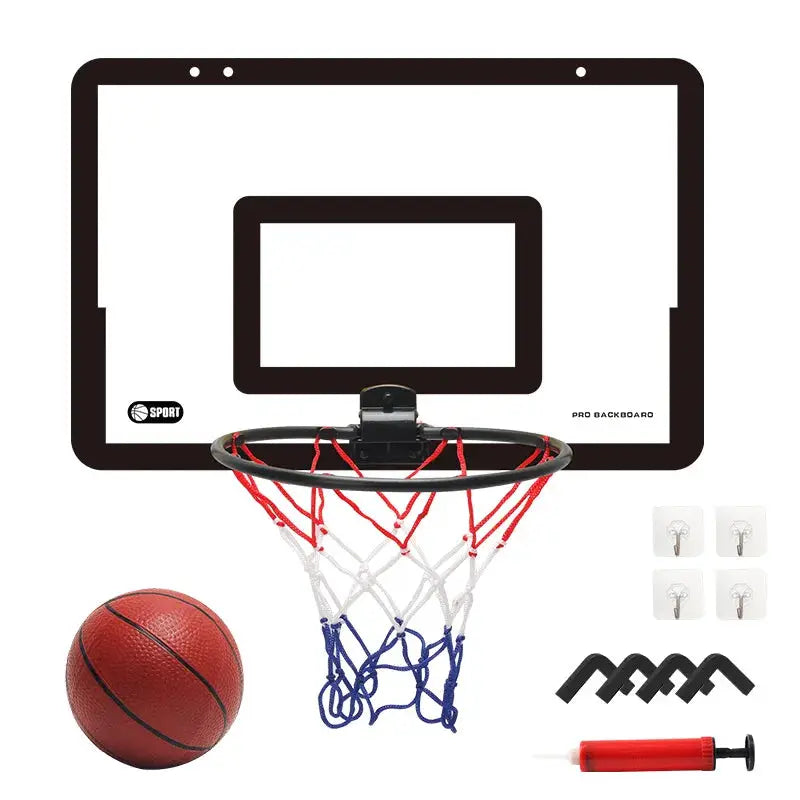Children's Wall Mounted Silent Nonporous Foldable Basketball Stand For Indoor And Outdoor Use With Basketball