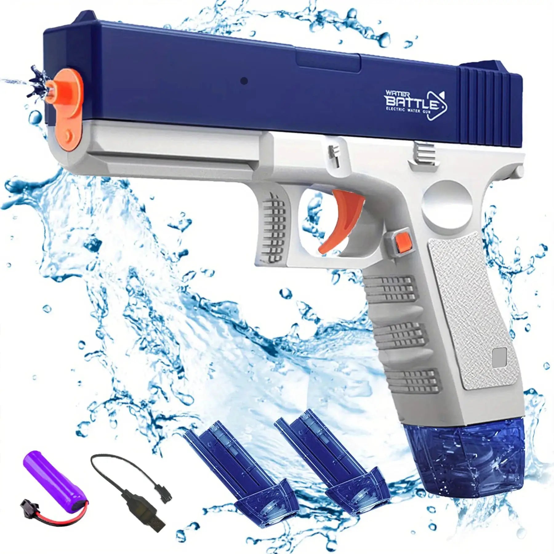 Unilabo M416 Electric Water Gun Battery Powered with External Water Bottle Attachment for Kids and Adults Outdoor Fun