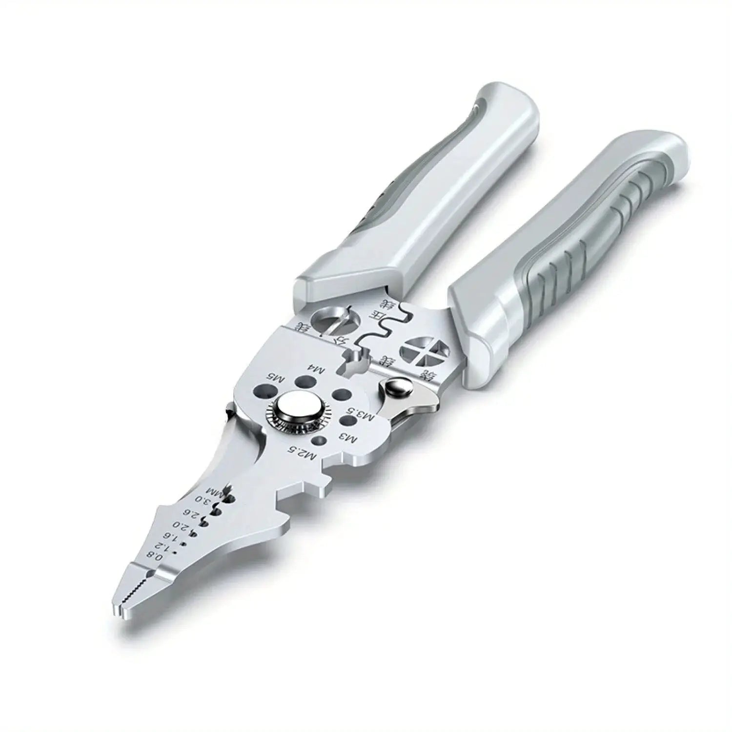 8.5 Inch Multi Functional Wire Stripper Cutter Crimper Heavy Duty Stainless Steel Pliers Ergonomic Grip