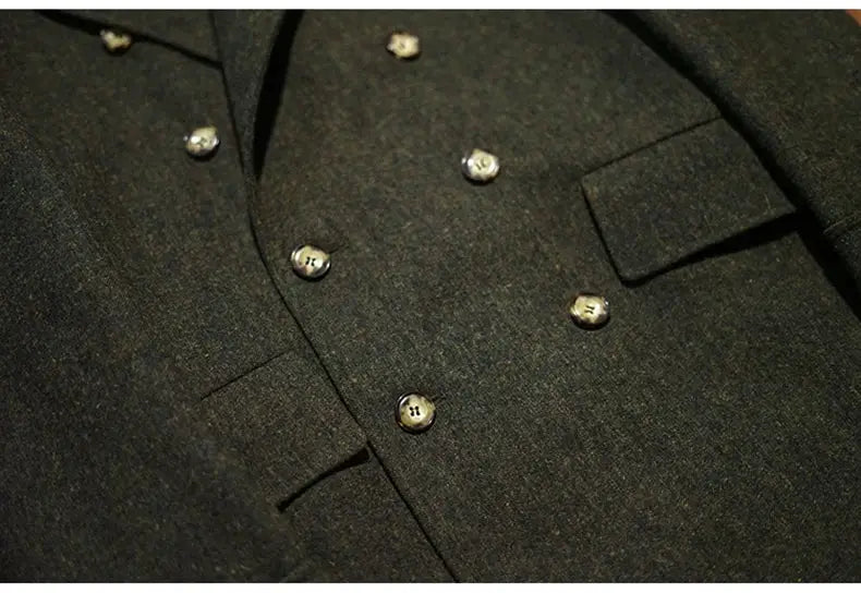Mauroicardi green wool-blend double-breasted men's overcoat by Simples Market