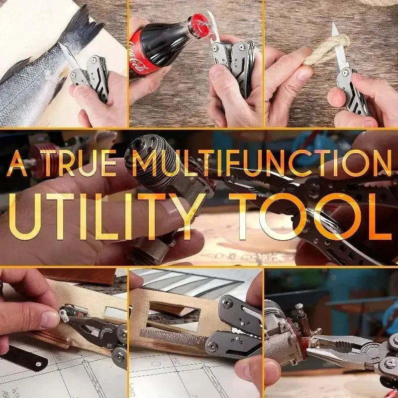 Compact Pocket Multitool With 420 Steel Pliers 24 Functions Essential EDC Gear For Camping And Hunting
