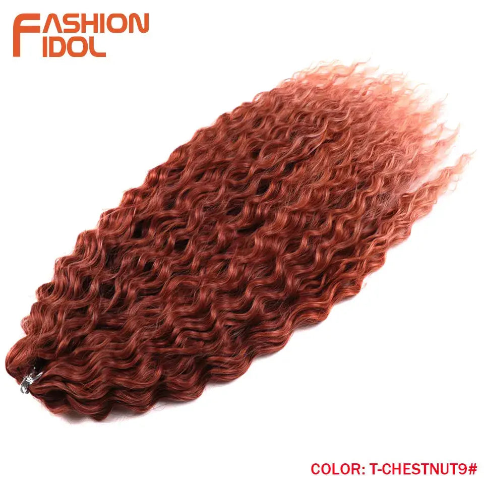 Simples Market Ariel Curl Water Wave Twist Crochet Hair, synthetic braid, 22in, chestnut