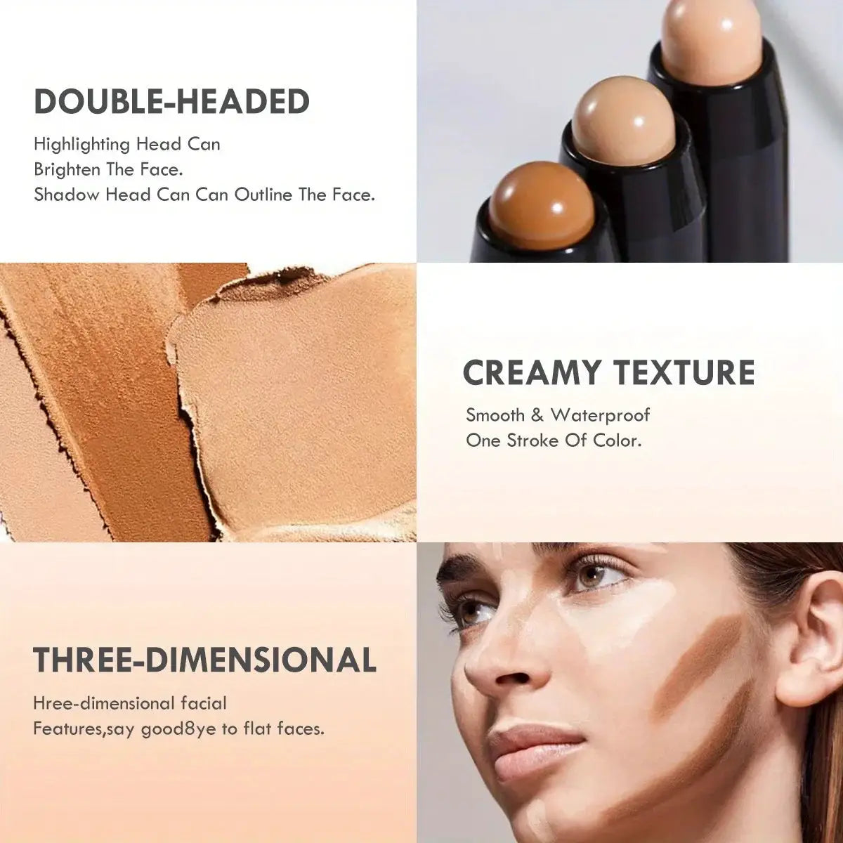 GlowPro Double Head Highlight Pen Waterproof Foundation Contour Concealer Pencil For Flawless Coverage