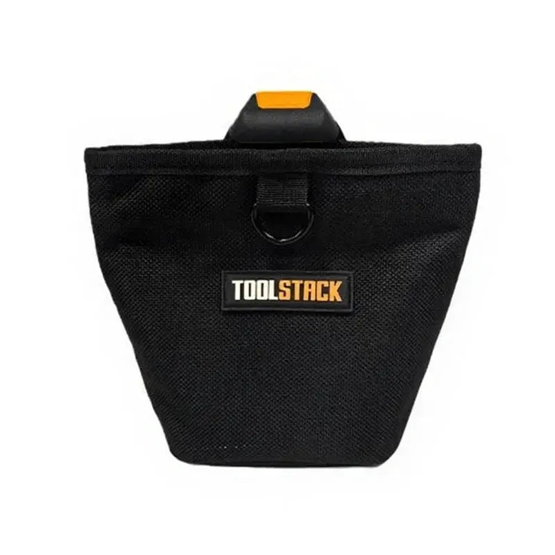 ToolStack black nails pouch, high-capacity waist bag for nails and screws; durable waterproof tool storage