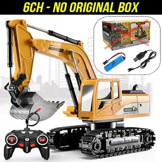 RC Excavator 2.4GHz Ready To Run 6 Channel And 5 Channel Alloy And Plastic Engineering Vehicle Scale For Kids Gift