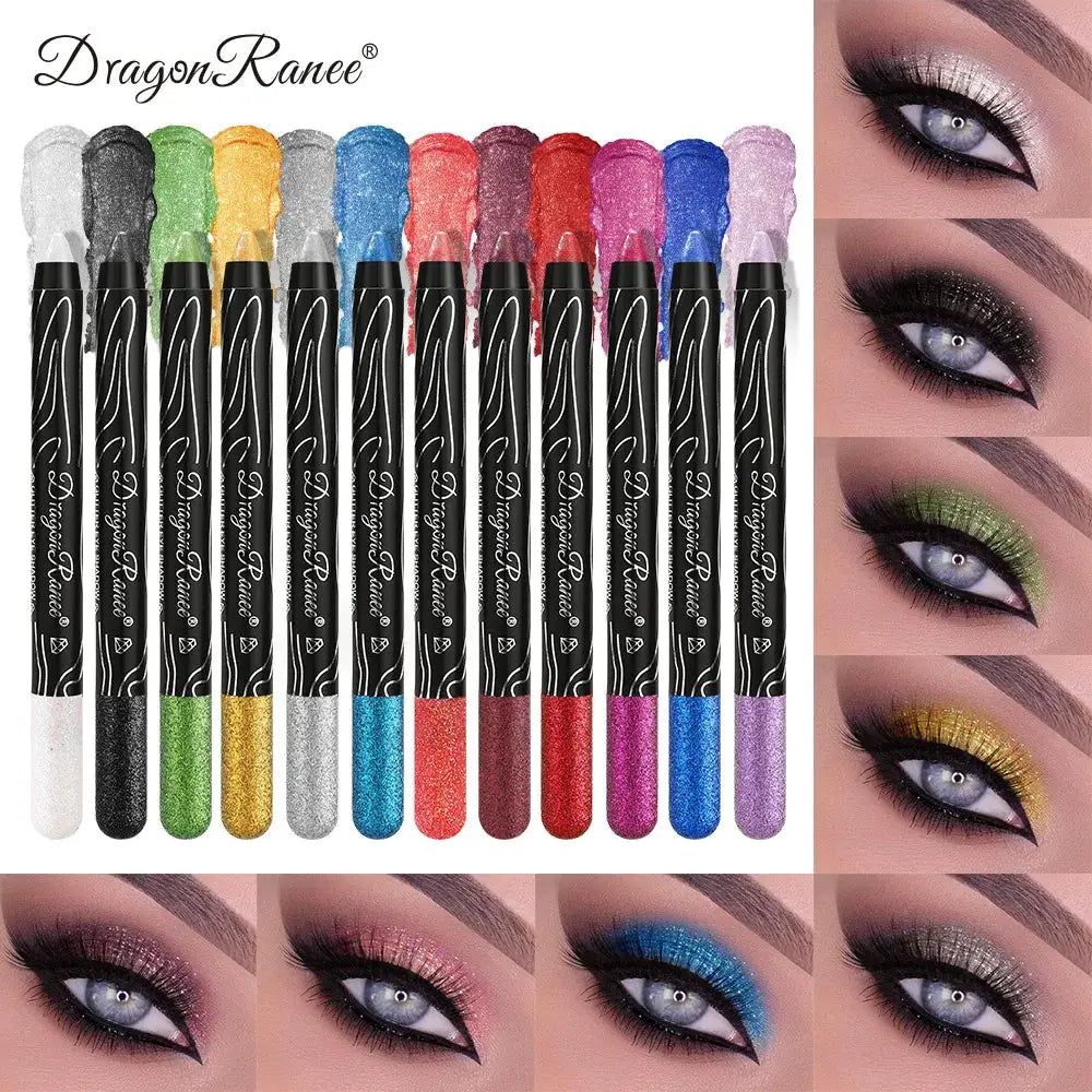 1 Piece Metallic Purple Eyeshadow Pencil Glitter Liner And Highlighter Waterproof Long Lasting Cream Eyeshadow Stick
