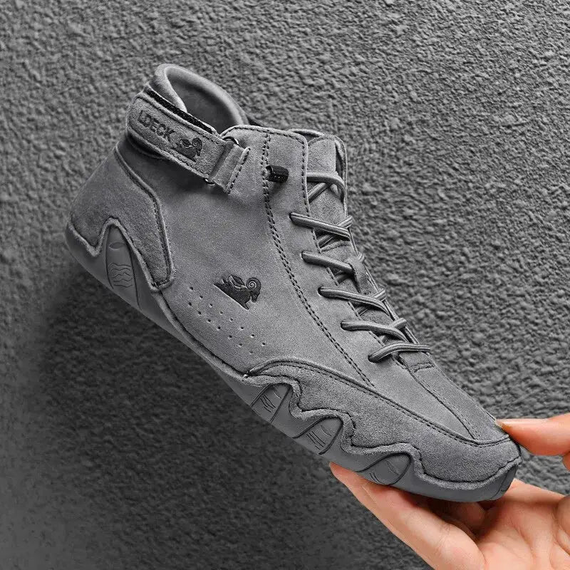 UrbanStride Men Waterproof High Top Winter Motorcycle Boots Luxury Microfiber Footwear