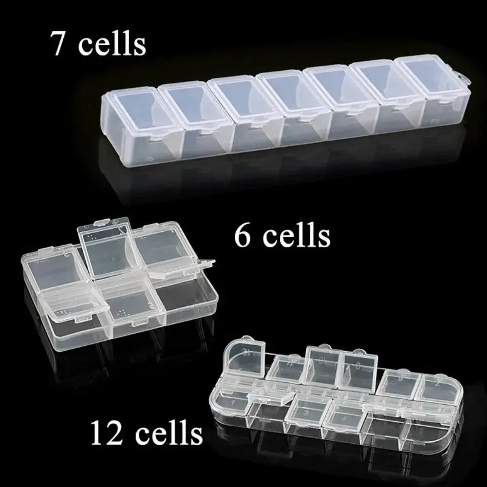 Transparent Plastic Jewelry Box With Adjustable Compartments For Beads Earring And Rectangle Storage Case