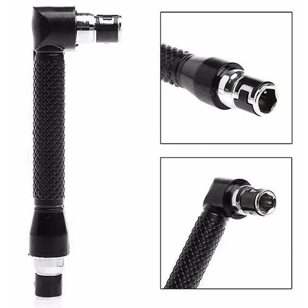 L Type 90 Degree One Quarter Inch Hex Bit Driver With Double End Handle 6.35mm Wrench Tool Chrome Vanadium Black Finish