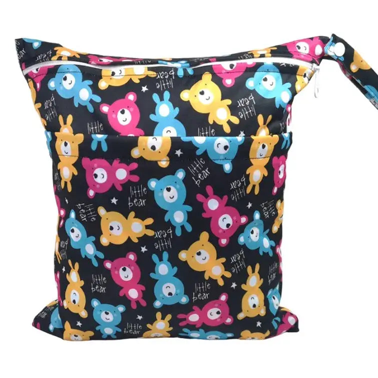 Sigzagor Wet Dry Bag With Two Zippers Waterproof Reusable 36cm By 29cm For Baby Diapers Nappies Soiled Clothes Swimwear