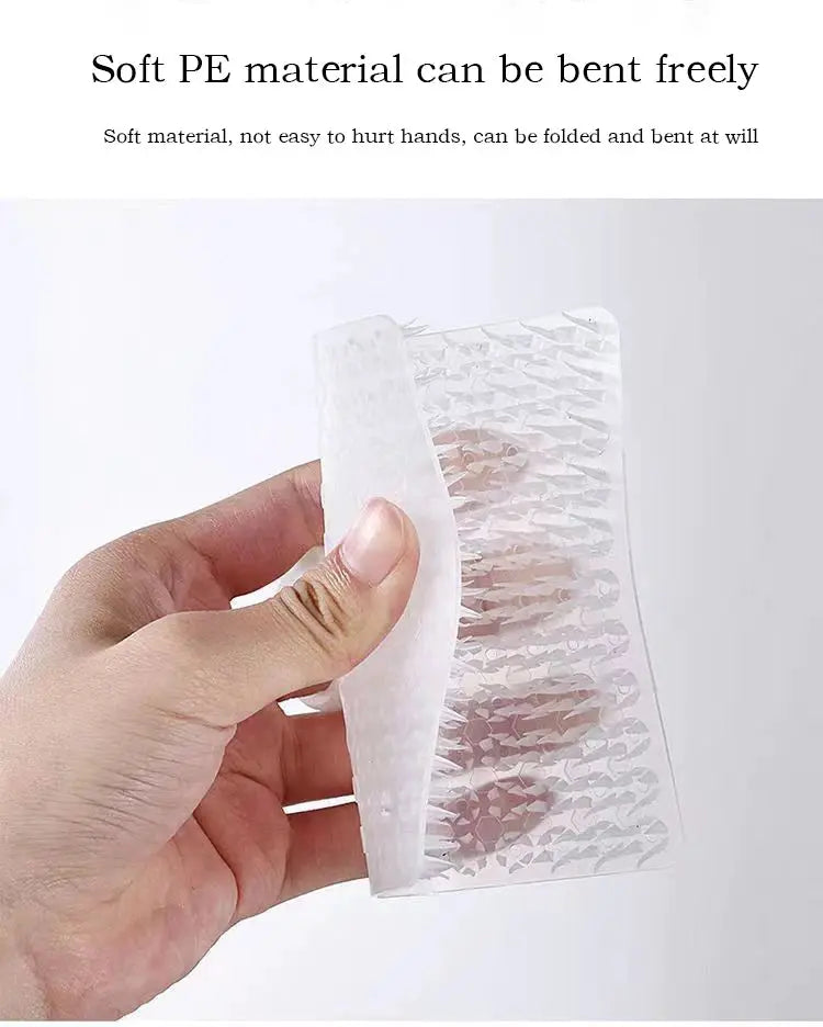 Simples Market silicone dish scrubber, flexible translucent crevice brush with textured bristles