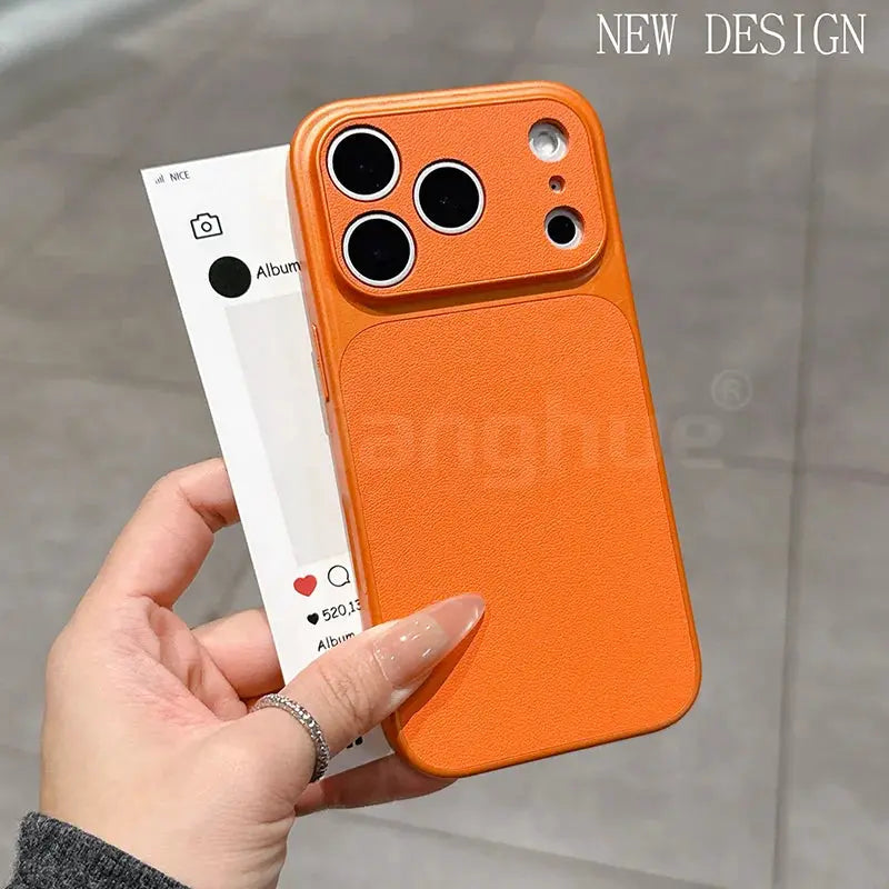 LuxCase Leather Texture Luxury Case for iPhone 17 Series Air Pro Max Ultra Thin Matte Soft Shell