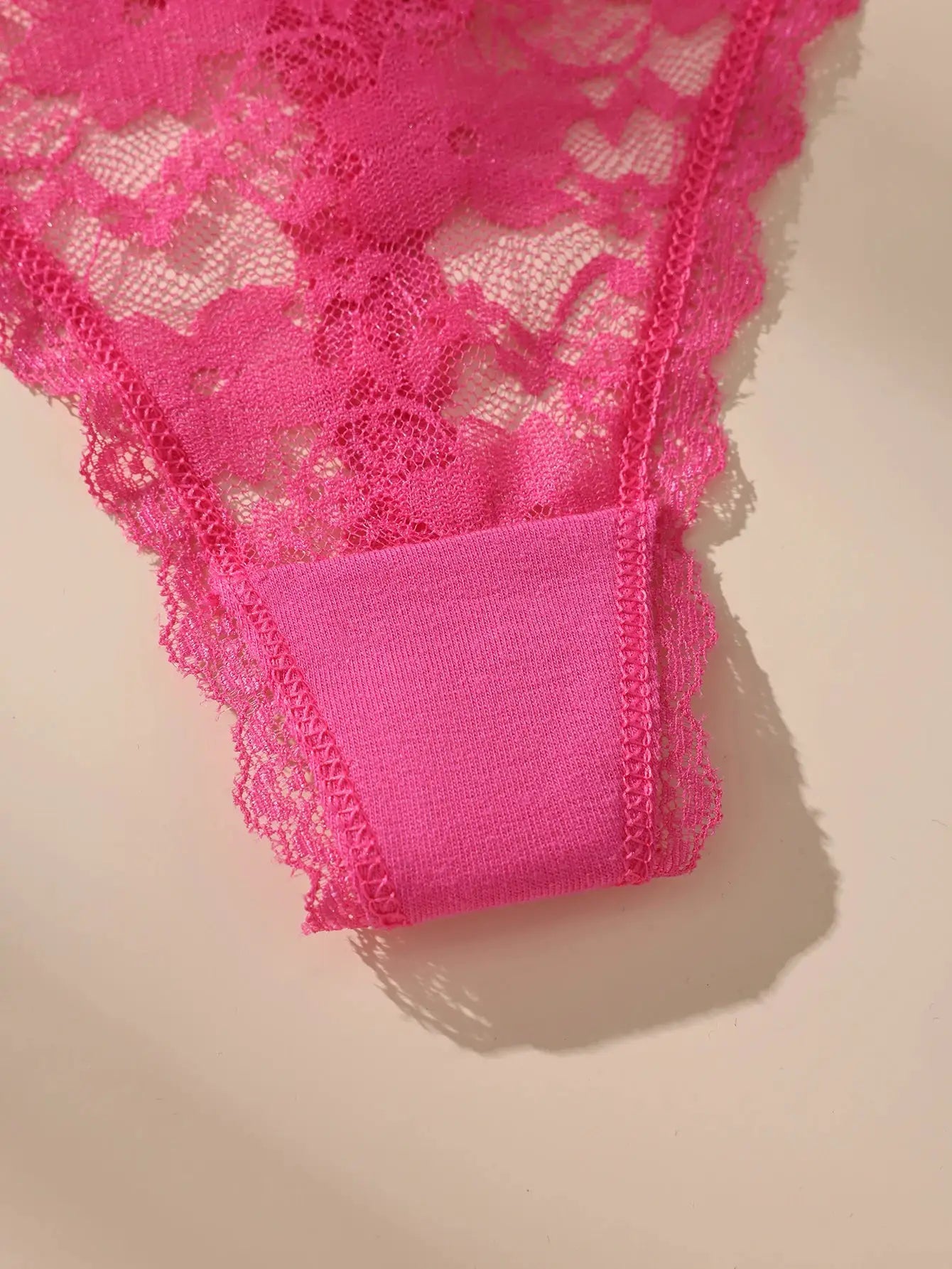 Awesomea pink lace bow underwear, low-waist seamless panties with breathable stretchy fabric by Simples Market
