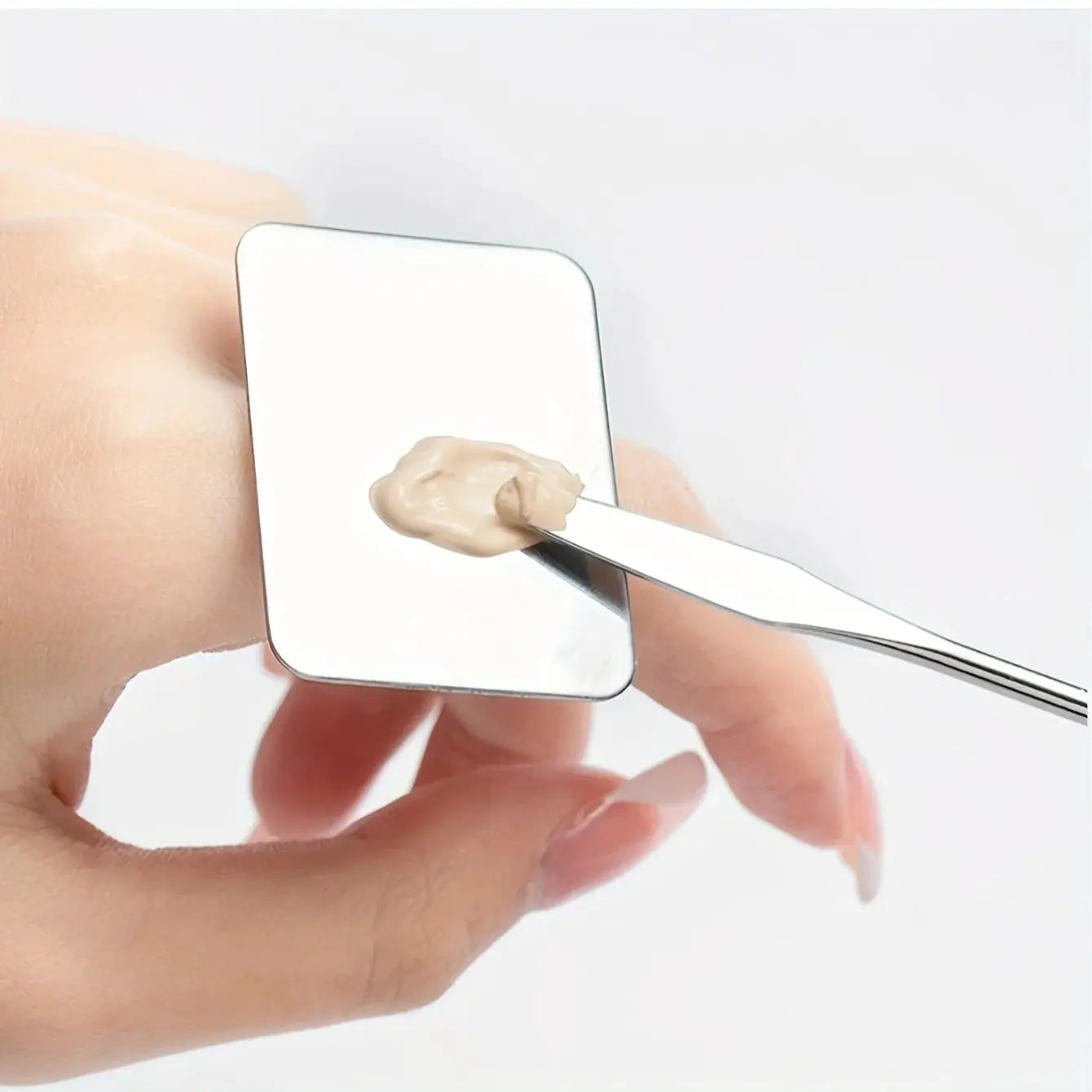 KissDate Stainless Steel Makeup Spatula Palette For Foundation Mixing And Cosmetic Blending And Nail Art