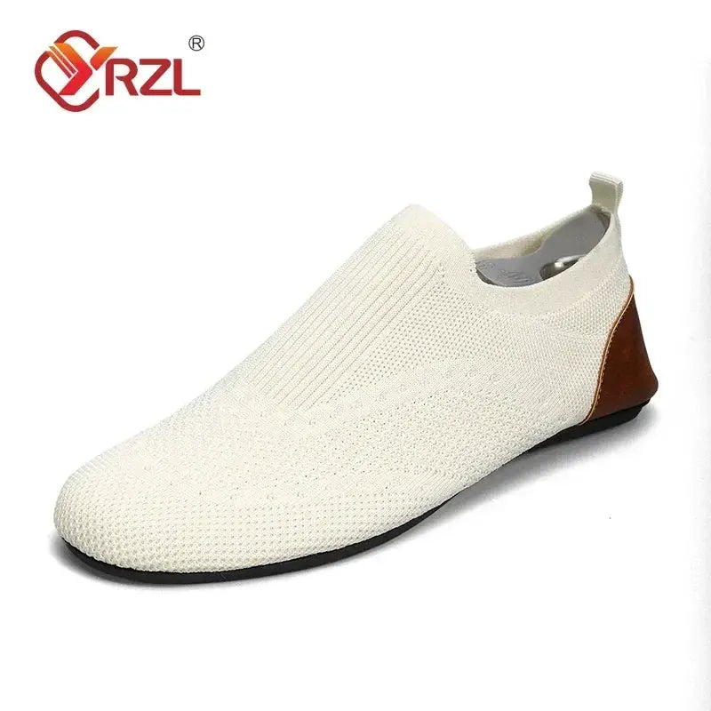 YRZL Mens Soft Driving Moccasins Lightweight Breathable Mesh Slip On Casual Loafers Walking Shoes