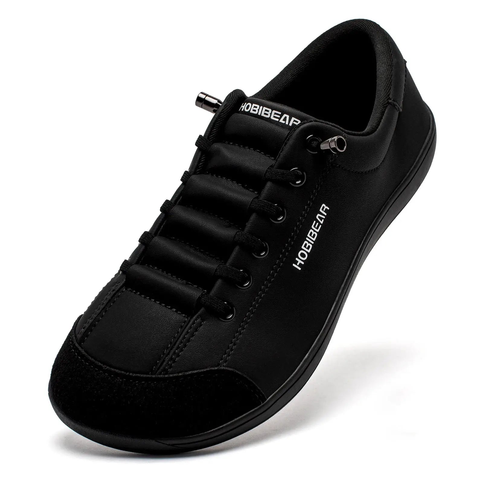 HOBIBEAR unisex barefoot Wide Toe Shoes Adjustable Slip On Minimalist Sneakers Artificial Leather For Natural Walking