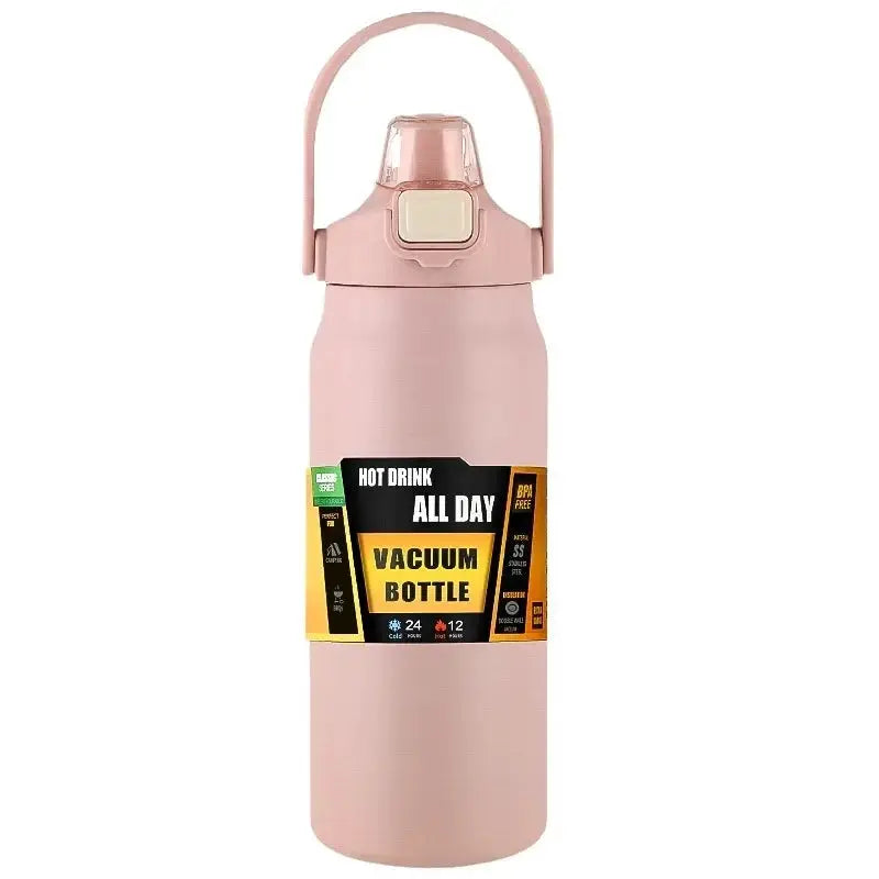 Outdoor Stainless Steel Vacuum Insulated Thermos Mug With Straw