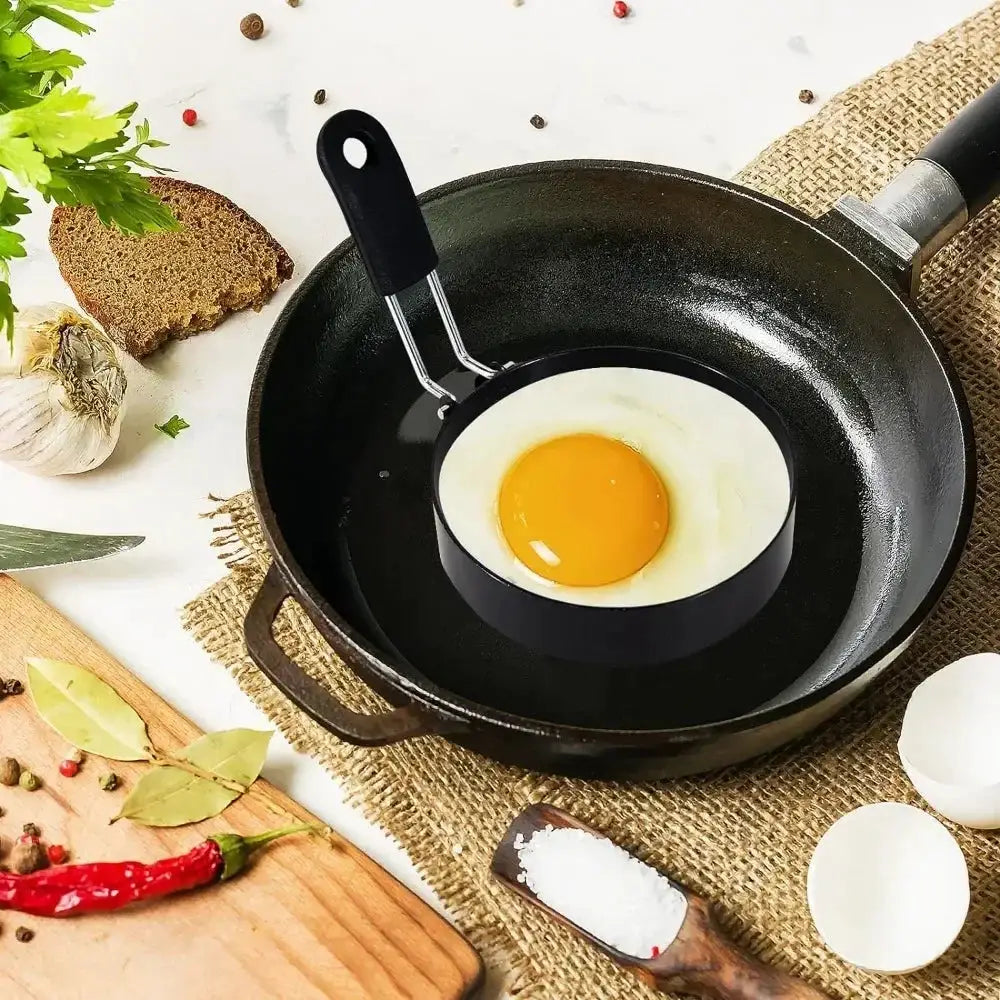 Anti Scald Egg Ring Set Professional Stainless Steel Nonstick Round Pancake Mold For Breakfast And Sandwiches