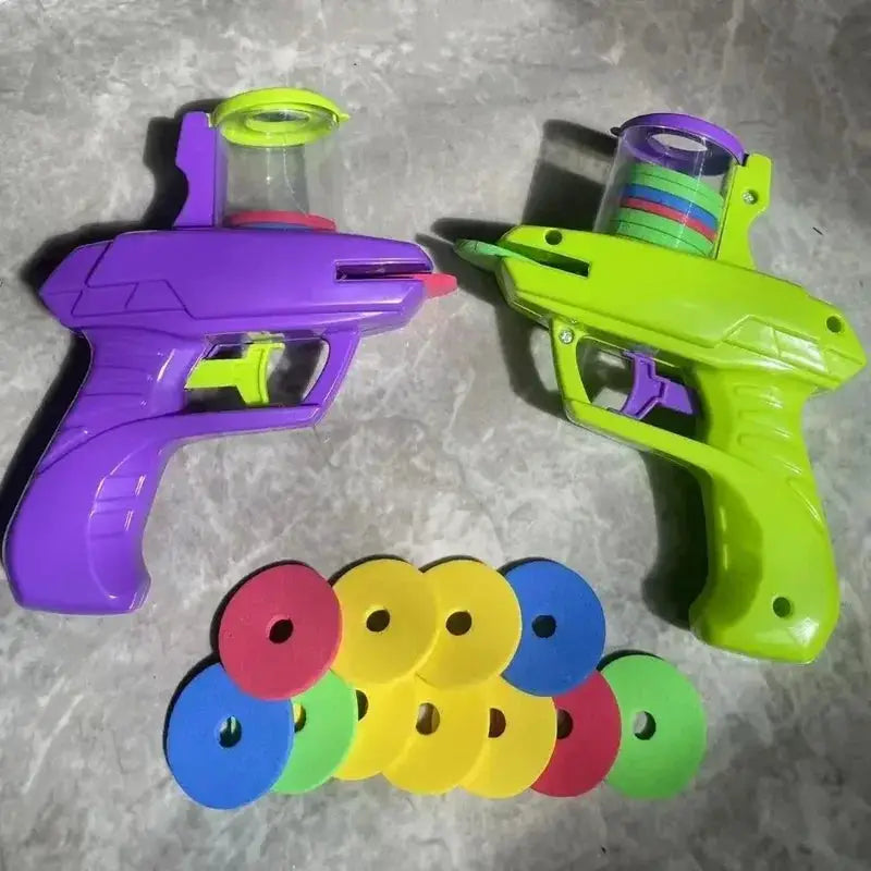 Mini Carrot Flying Disc Launcher Toy Gun For Outdoor Battle Games Safe Soft Bullet Fun For Multi Person Play