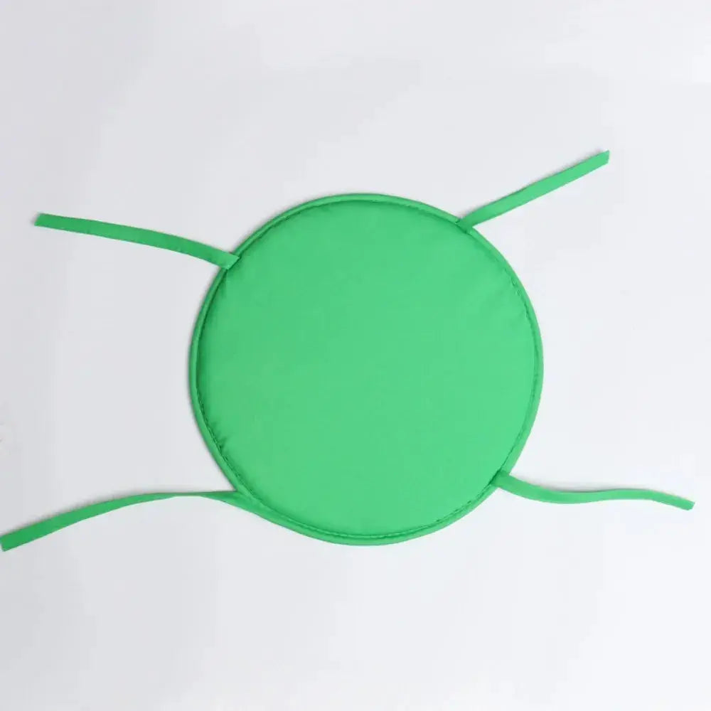 Thickened sponge round chair pad, 30x30 cm, candy green with drawstring, washable cover