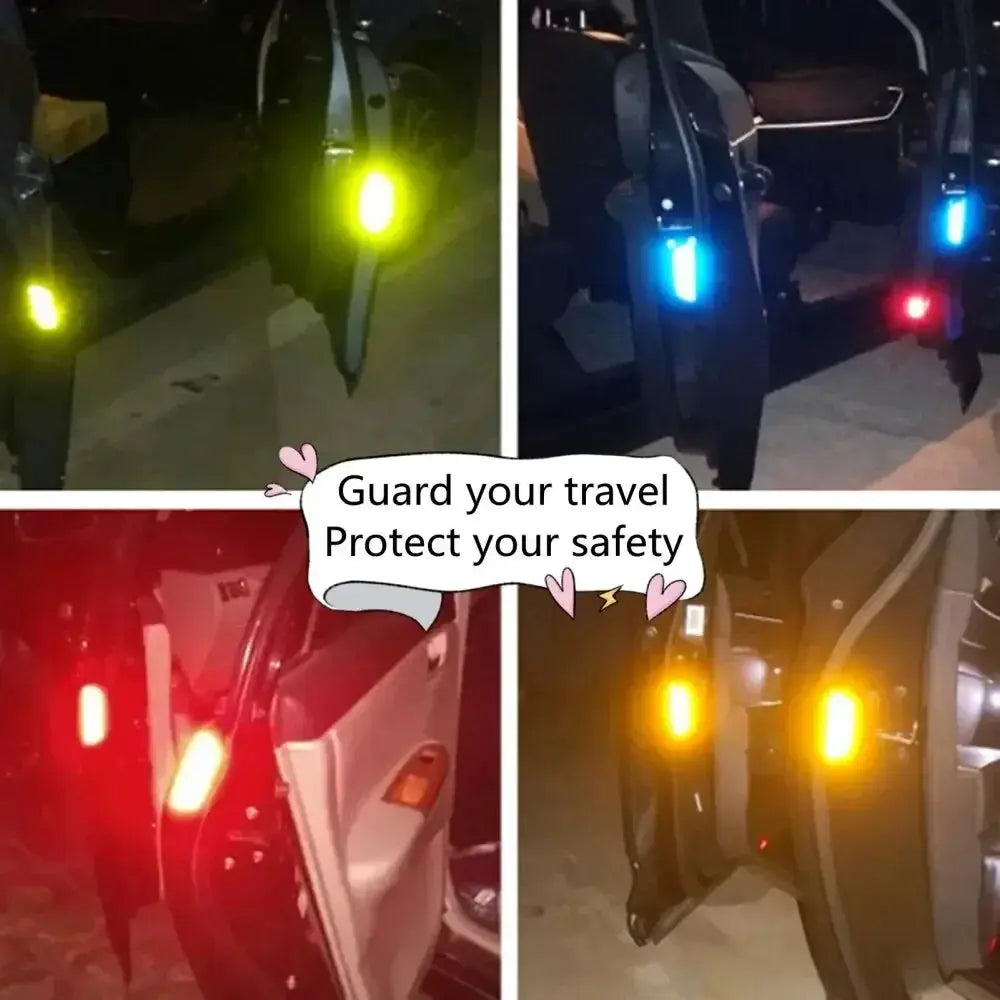 4 Pack Car Door Warning Reflector Stickers for Exterior and Interior Use Safety Opening Indicator Tape