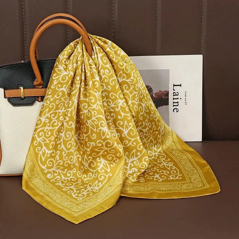 Luxe Silk Satin Square Scarf Silk Feel Finish Versatile Fashion Wrap For Shawl Hijab Neckerchief Hair Ribbon Headband
