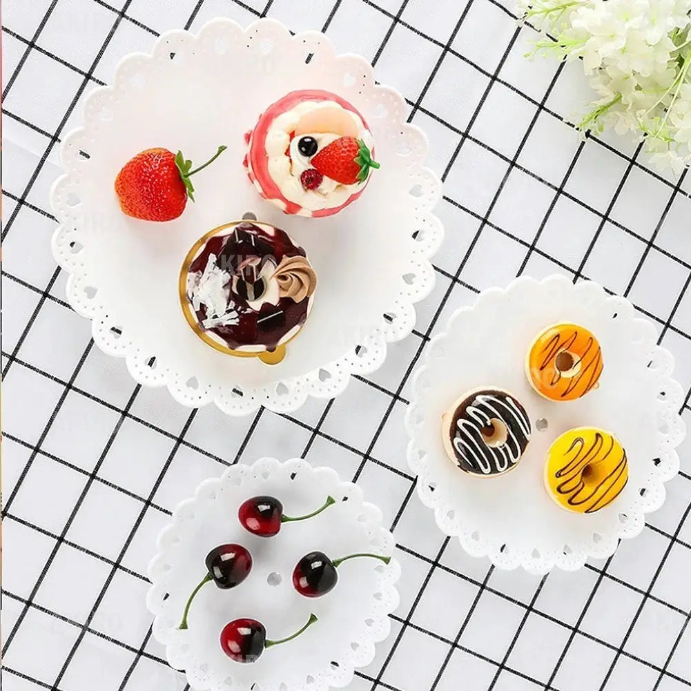 3 Tier Cake Stand Dessert Tray Display For Birthday Party Wedding Eco Friendly ABS Plastic