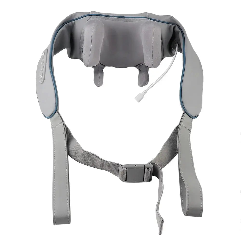 Foreverlily 26W brushless motor neck and shoulder massager by Simples Market, grey wireless kneading shawl