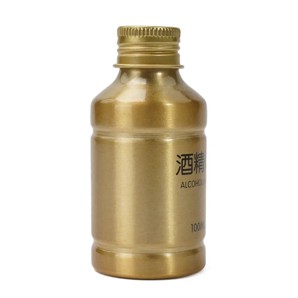 Gold aluminum alloy 100ml alcohol lamp bottle, portable for outdoor camping