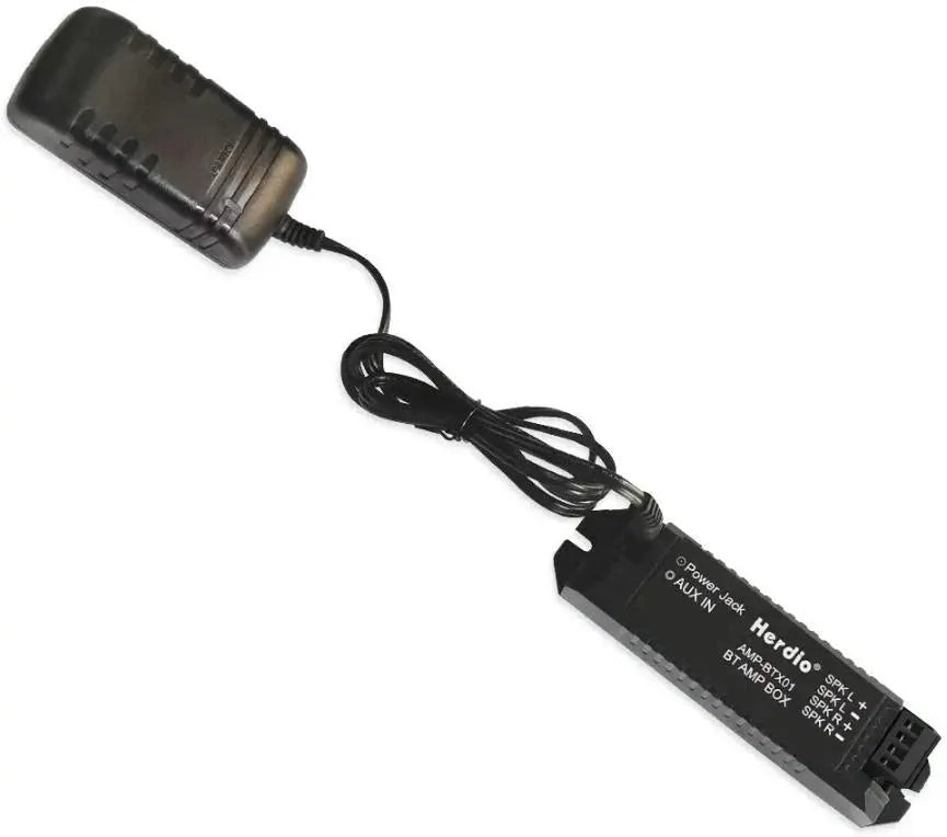 Herdio black inline amplifier module with power adapter for ceiling speakers