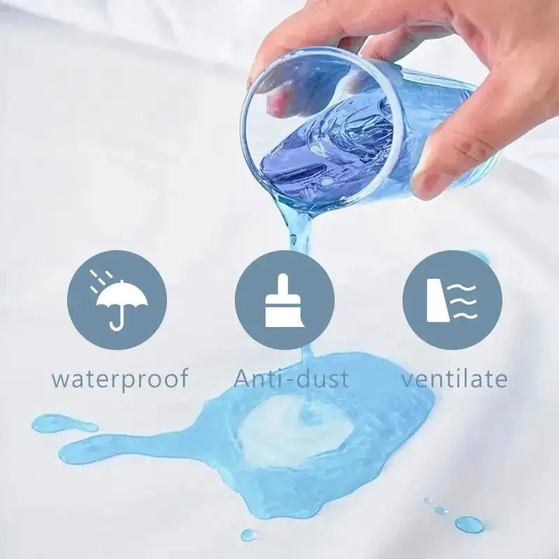 Waterproof mattress protector by Simples Market; breathable, noiseless jersey fitted sheet cover.