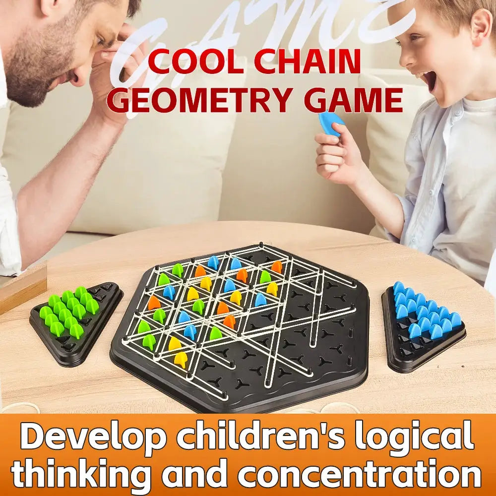 Triangle Link Chess Tabletop Puzzle Game For Family Bonding And Child Development With Logical Thinking Training Toy
