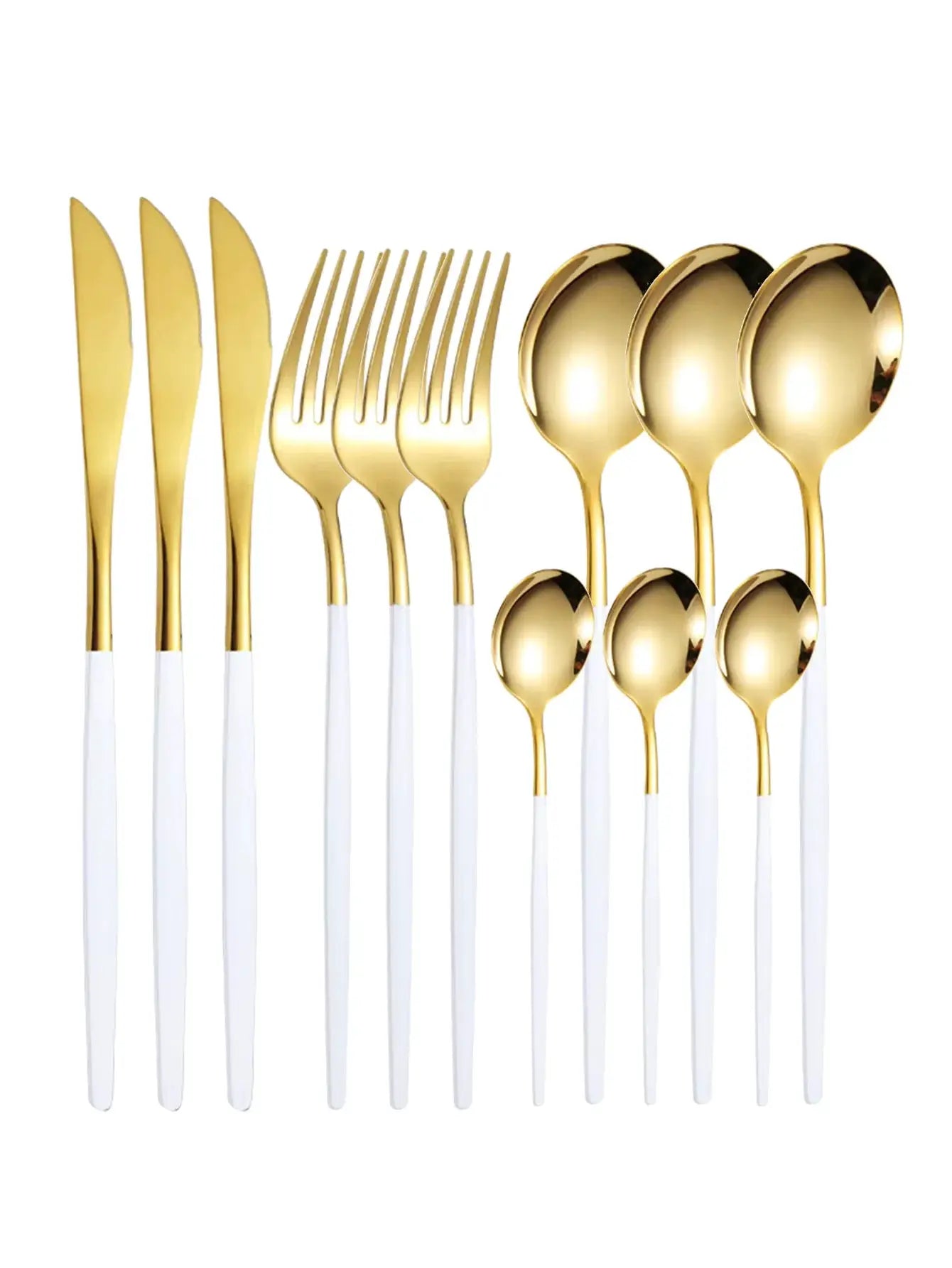 12 Piece Stainless Steel Cutlery Set With Portuguese Design Includes Steak Knives Forks Dessert Spoons Coffee Spoons
