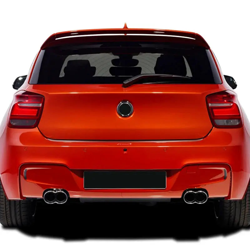 Rear badge ring cover trim for BMW 1 Series F20/F21, black carbon fiber pattern