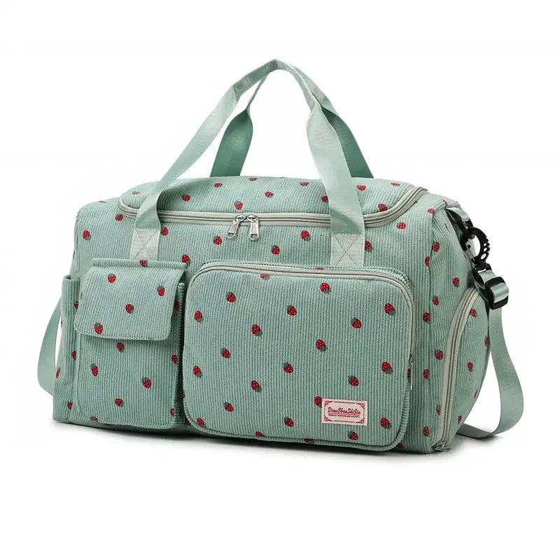 Corduroy Travel Tote Duffle Bag with Shoe Compartment - Simples Market