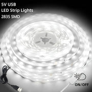 1 - 5m 5V USB LED Strip Lights 60 LEDs Per Meter 2835 SMD TV Backlight Flexible Ribbon For Bedroom Wardrobe DIY Decoration - Simples Market