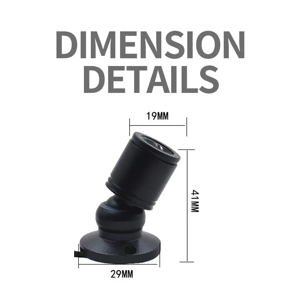 Dimmable LED cabinet light on a swivel black mount; USB 5V downlight for display cases, 41mm tall with 29mm base