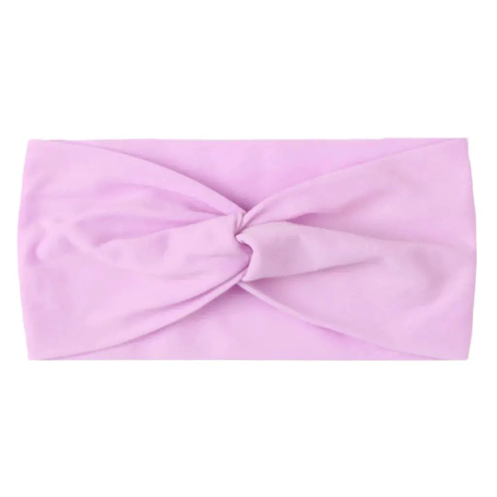 Solid Color Baby Headband for Girls Spring Summer Twisted Knot Design Soft Elastic Hair Accessory Large Size