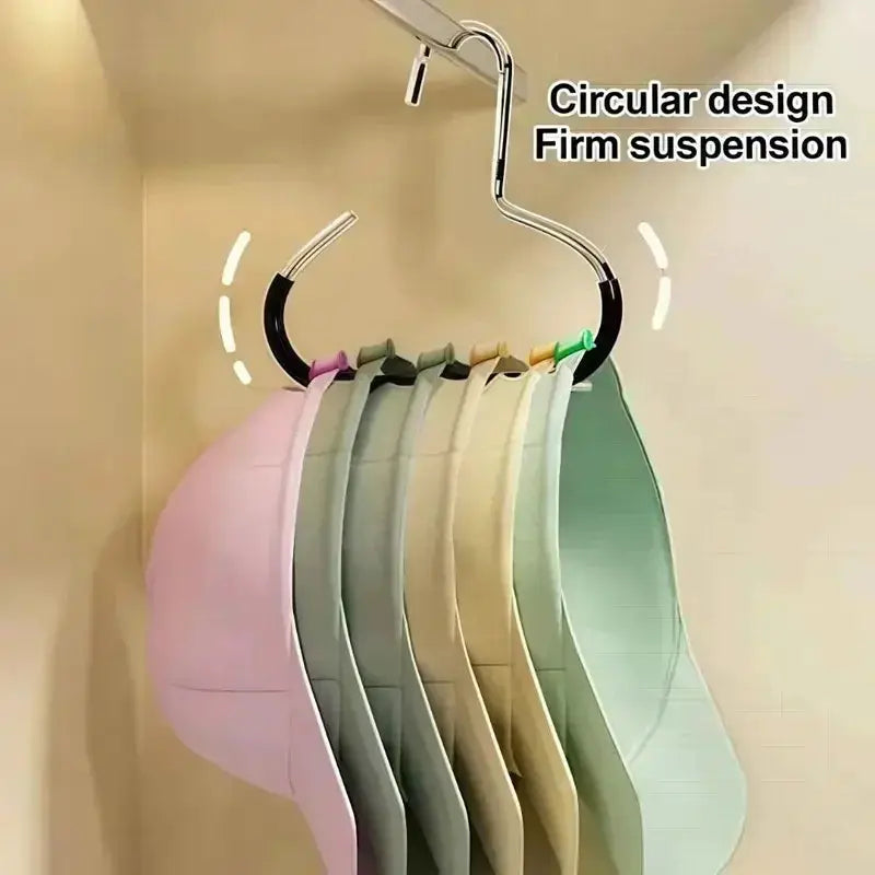 Hat rack organizer 5pc by Simples Market; stainless steel circular wall-mount non-slip cap hanger