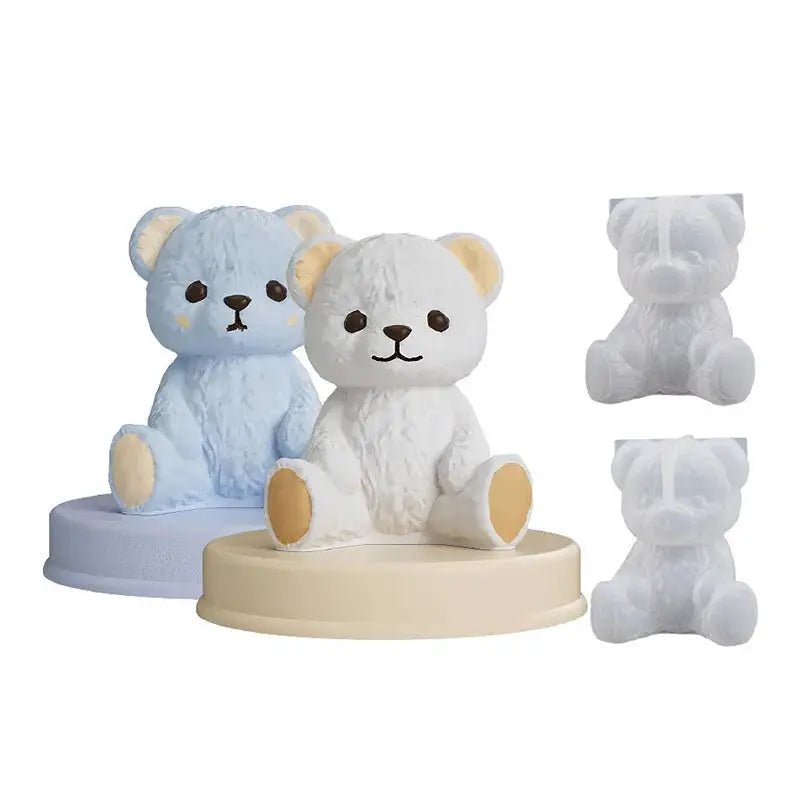 DIY Crystal Resin Drop Mold Teddy Bear 3D Sitting Bear Display Stand Fragrance Wax Resin Ornament Silicone Gel - Simples Market