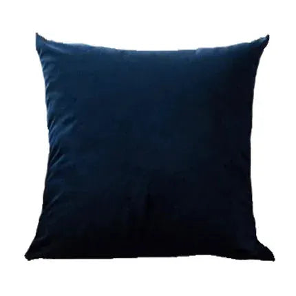 Velvet cushion cover in navy blue, 45x45 cm, for living room decor
