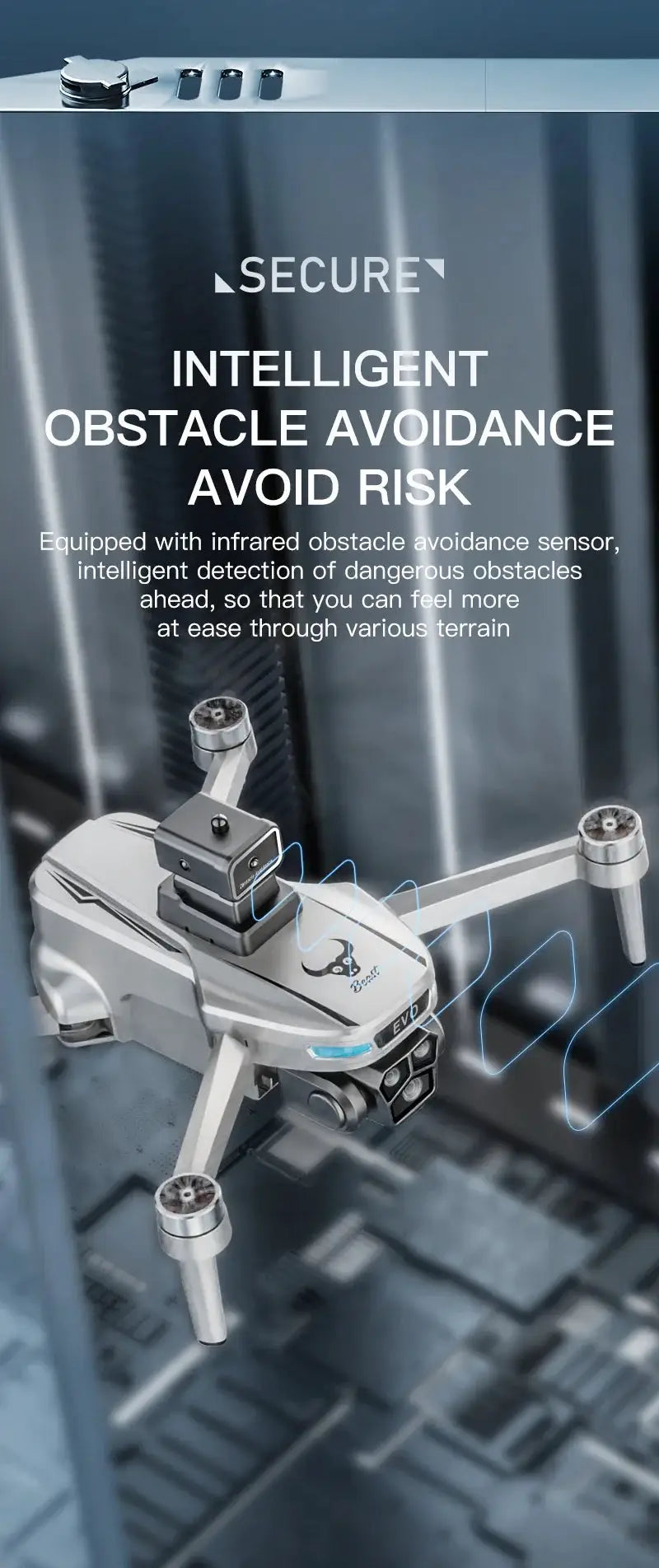Lenovo SG901 MAX GPS Drone white folding brushless quadcopter with obstacle avoidance sensors, Beast logo visible