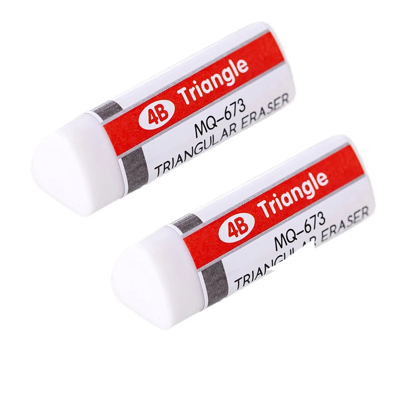 4B Triangle erasers, white triangular rubber novelty, 2-pack by Simples Market