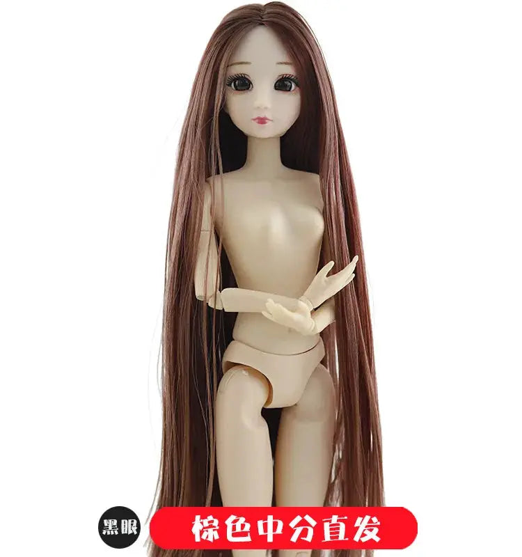 30cm Fashion Doll 1 By 6 BJD with 3D Eyes Long Wig Makeup Princess Baby Doll for Girls DIY Toy