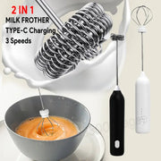 Upgraded Rechargeable Electric Coffee Frother Milk Whisk Mini Blender Handheld With Speeds For Espresso Cappuccinos