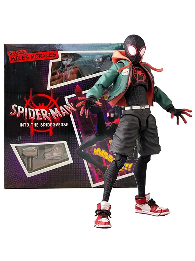 Sv Action Spiderman Miles Morales Action Figure From Into The Spider Verse Marvel Collectible Toy